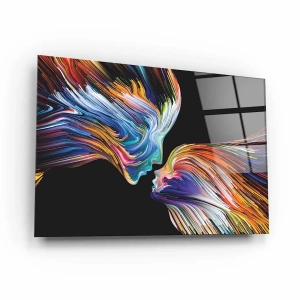 Obraz na szkle akrylowym - Bliski pocałunek dwóch twarzy