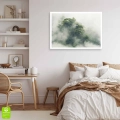 Plakat na ścianę Zamglone korony drzew w stylu skandynawskim bez ramki w pokoju