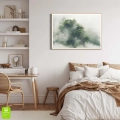 Plakat na ścianę Zamglone korony drzew w stylu skandynawskim drewniana ramka w pokoju