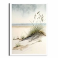 plakat-biala-ramka-krajobraz-piaszczystej-plazy-trzcina-morska-przod.webp