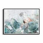 Plakat - Flamingo otulony kwiatami