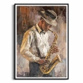 plakat-czarna-ramka-przod-saksofonista.webp