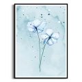 Plakat Niebieskie kwiaty I czarna ramka