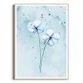 Plakat Niebieskie kwiaty I drewniana ramka
