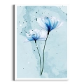 Plakat Niebieskie kwiaty III biała ramka