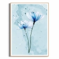 Plakat Niebieskie kwiaty III drewniana ramka