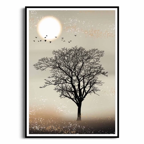 Plakat Samotne drzewo III czarna ramka