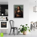 Plakat Leonardo Da Vinci Mona Lisa Reprodukcja czarna ramka w pokoju