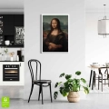 Plakat Leonardo Da Vinci Mona Lisa Reprodukcja biała ramka w pokoju