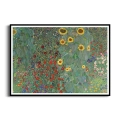 Plakat - Gustav Klimt - Wiejski ogród ze słonecznikami czarna ramka