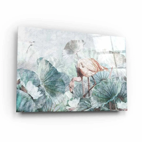 obraz-na-szkle-akrylowym-flamingo-otulony-kwiatami-bok.webp