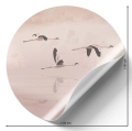 fototapeta-okragla-lot-flamingow- naklejka.webp