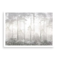Plakat zamglony las bez ramki