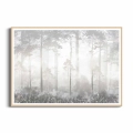 Plakat zamglony las drewniana ramka