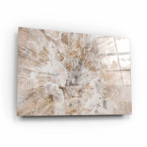 Obraz na szkle akrylowym - Duży kwiat w stylu vintage na przetartym tle, rustykalna kwiatowa kompozycja