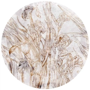 Fototapeta okrągła - Kwiaty Irysy szkic - IRIS SKETCH