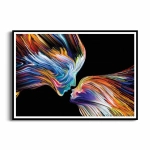 Plakat - Bliski pocałunek dwóch twarzy 