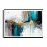 Plakat - Przenikanie faktur - Złocista abstrakcja Art Deco