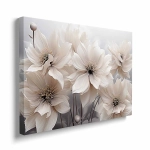 Obraz na płótnie - Kwiaty w kolorze kremowo-brązowym