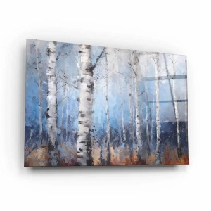Obraz na szkle akrylowym - Akwarelowy las brzozowy