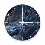 Zegar ścienny - Abstrakcyjne fale ze złotym akcentem