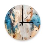 Zegar ścienny - Abstrakcja Art Deco - Abstrakcyjna kolorowa kompozycja