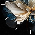 zegar-scienny-basniowy-kwiat-30x30-kwadrat-kreski-fragment.webp