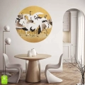 fototapeta-okragla-japonskie-stado-zurawi-wnetrze1.webp