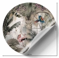 fototapeta-okragla -piekna-ilustracja-pełnej-koloru-tropikalnej-roślinnosci-naklejka.webp