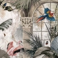 fototapeta-okragla -piekna-ilustracja-pełnej-koloru-tropikalnej-roślinnosci-fragment.webp
