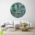 fototapeta-okragla-claude-monet-lilie-wodne-i-most-japonski-wnetrze1.webp