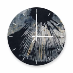 Zegar ścienny - Granatowy rozbłysk ze złotymi drobinkami 