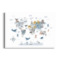 plakat-biala-ramka-zwierzatka-na-mapie-swiata-dla-dzieci-przod.webp