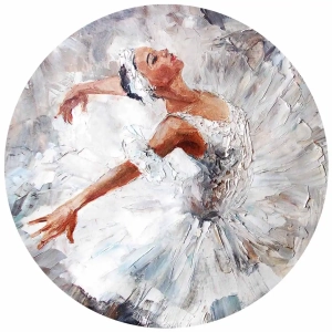 Fototapeta okrągła - Śnieżna baletnica