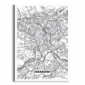 Plakat Mapa Krakowa biała rama