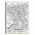Plakat Mapa Krakowa drewniana rama