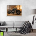 Plakat Klasyczny motocykl w stylu retro bez ramki w pokoju