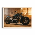 Plakat Klasyczny motocykl w stylu retro drewniana ramka