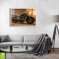 Plakat Klasyczny motocykl w stylu retro drewniana ramka w pokoju