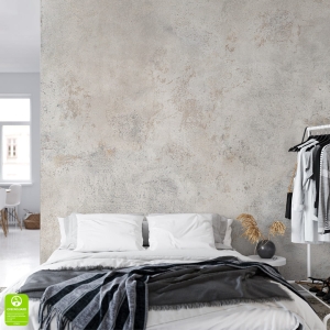 Fototapeta na wymiar: Stary Tynk Szary – Efekt Betonu i Przetartego Kamienia, Dekoracja do Sypialni, Styl Nowoczesny, Minimalistyczny