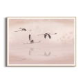 Plakat Lot flamingów drewniana ramka