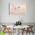 Plakat Lot flamingów drewniana ramka w jadalni