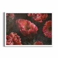 Plakat Duże czerwone kwiaty biała ramka