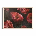 Plakat Duże czerwone kwiaty drewniana ramka