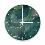 Zegar ścienny - Zielone abstrakcyjne fale