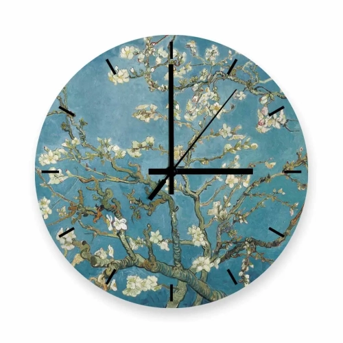 zegar-30x30-kolo-kreski-przod-vincent-van-gogh-kwitnacy-migdalowiec.webp