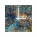 Zegar-30x30-kwdrat-kreski-biale -przod-struktura-granitu-z-refleksami-pomaranczy-i-turkusu.webp
