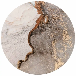 Fototapeta okrągła -  „Fantazyjna Linia” – abstrakcyjna kompozycja w beżach i brązach do salonu, sypialni lub biura