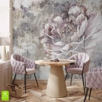 Fototapeta na wymiar „Duże piwonie na przetartym tle” – elegancki motyw kwiatowy do salonu, jadalni lub sypialni w stylu nowoczesnym i glamour