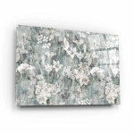 Obraz na szkle akrylowym - Delikatne białe kwiaty – elegancka florystyczna kompozycja na przetartym tle